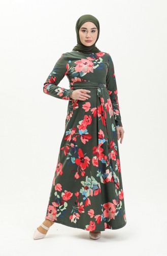 Khaki Hijab Dress 0123-01