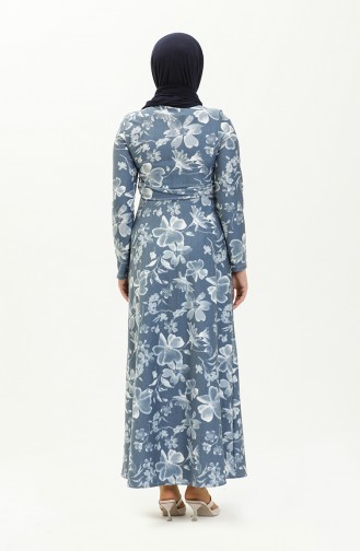 Light Blue Hijab Dress 0132-01