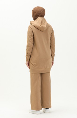 Kapşonlu Tunik Takim 0130-08 Camel