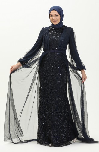 Silbergrau Hijab-Abendkleider 5383-26
