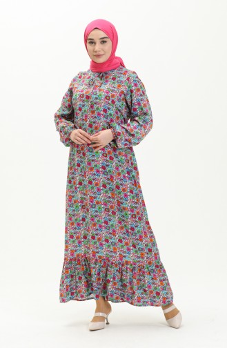 Weiß Hijab Kleider 6675-01