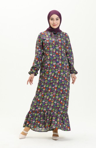 Lila Hijab Kleider 6675-02