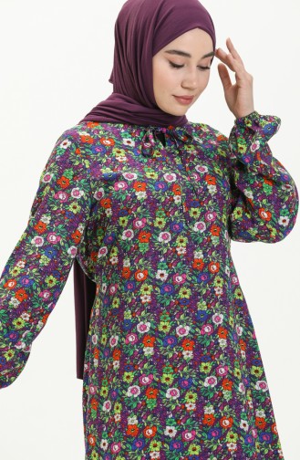 Lila Hijab Kleider 6675-02
