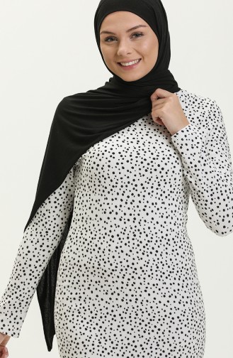 Weiß Hijab Kleider 0124-02