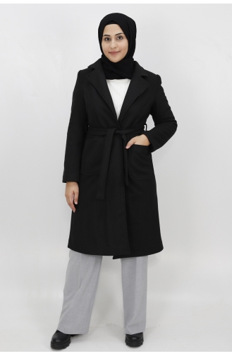 معطف طويل أسود 9019-01