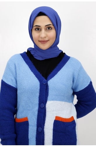 Blau Strickjacke 7333-02