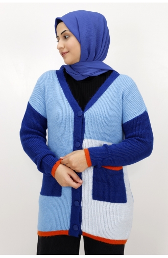 Blau Strickjacke 7333-02