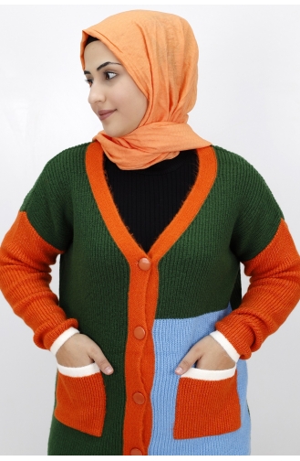 Grün Strickjacke 7333-03