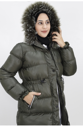 Elyaf Dolgulu Şişme Mont 314-03 Haki
