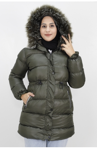 Elyaf Dolgulu Şişme Mont 314-03 Haki