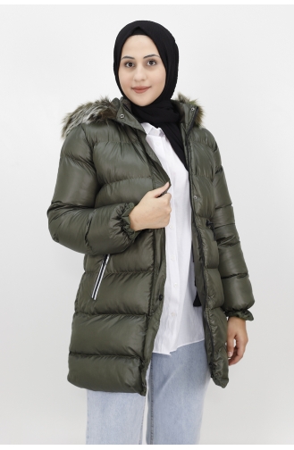 Elyaf Dolgulu Şişme Mont 314-03 Haki