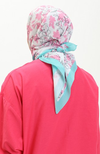 Nergis Desen Pliseli Eşarp 1124-06 Pembe