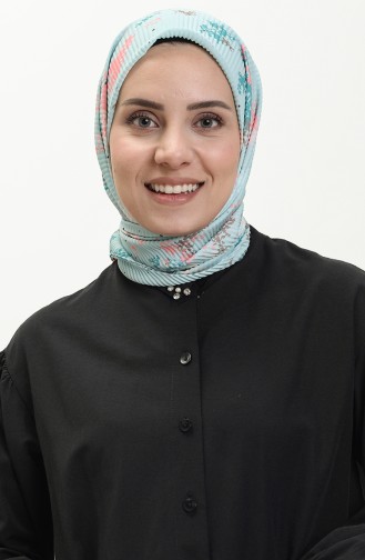 Ebru Desen Pliseli Eşarp 1126-08 Mint Yeşili