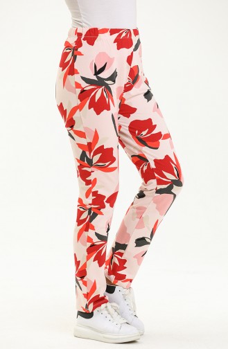 Patterned Sweatpants 0263-01 Powder Red 0263-01