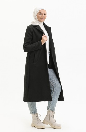 معطف طويل أسود 6050-01