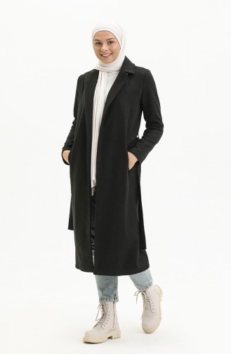 معطف طويل أسود 6050-01