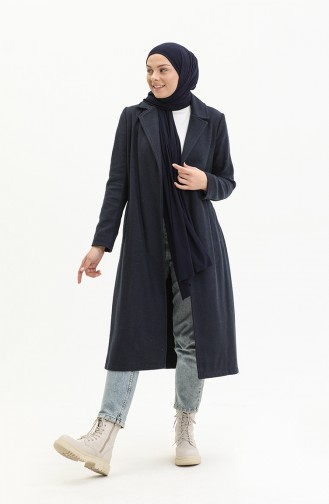 معطف طويل أزرق كحلي 6050-03