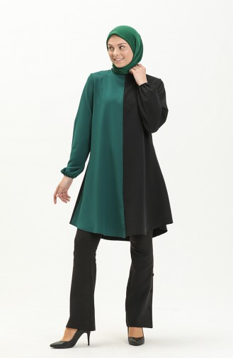 Garnish Tunic 1821-04 Black Emerald Green 1821-04