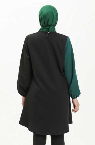 Garnish Tunic 1821-04 Black Emerald Green 1821-04