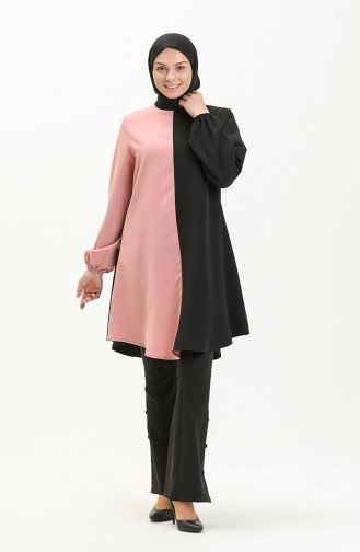 Zweifarbige Tunika 1821-09 Schwarz-Pink 1821-09