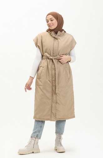 Kapitone Yelek 6928-03 Bej