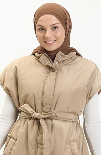 Kapitone Yelek 6928-03 Bej