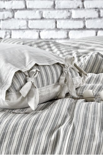 Ecocotton Ala Çift Kişilik Nevresim Takımı 100 Organik Pamuk Keten Yeşil 200X220 Cm Yeşil