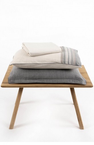Ecocotton Dila Çift Kişilik Nevresim Takımı 100 Organik Pamuk Keten Bej Yeşil 200X220 Cm Bej Yeşil
