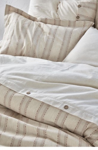 Ecocotton Delfin Çift Kişilik Nevresim Takımı 100 Organik Pamuk Keten Terra 200X220 Cm Terra