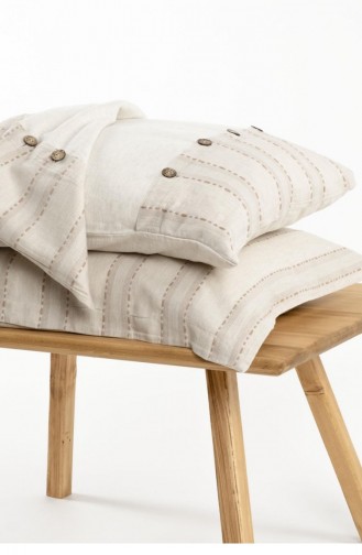 Ecocotton Delfin Çift Kişilik Nevresim Takımı 100 Organik Pamuk Keten Terra 200X220 Cm Terra