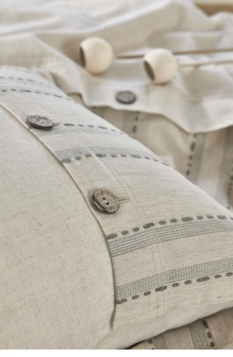 Ecocotton Delfin Çift Kişilik Nevresim Takımı 100 Organik Pamuk Keten Yeşil 200X220 Cm Yeşil