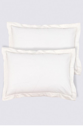Ecocotton Azra 2 Li Yastık Kılıfı 100 Organik Pamuk Saten Krem 60X80 Cm Krem