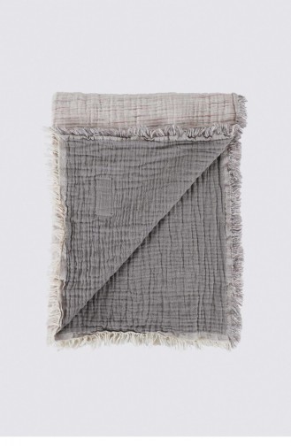 Ecocotton Muna Tek Kişilik Yatak Örtüsü 100 Organik Pamuk İnject Gri Mor 160X240 Cm Gri Mor