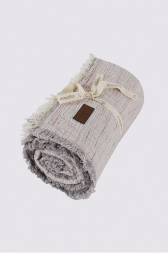 Ecocotton Muna Tek Kişilik Yatak Örtüsü 100 Organik Pamuk İnject Gri Mor 160X240 Cm Gri Mor