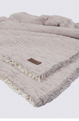 Ecocotton Muna Tek Kişilik Yatak Örtüsü 100 Organik Pamuk İnject Gri Mor 160X240 Cm Gri Mor