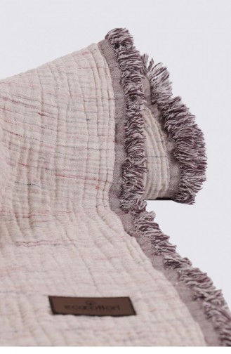 Ecocotton Muna Çift Kişilik Yatak Örtüsü 100 Organik Pamuk Inject Mor Mor 230X250 Cm Mor Mor
