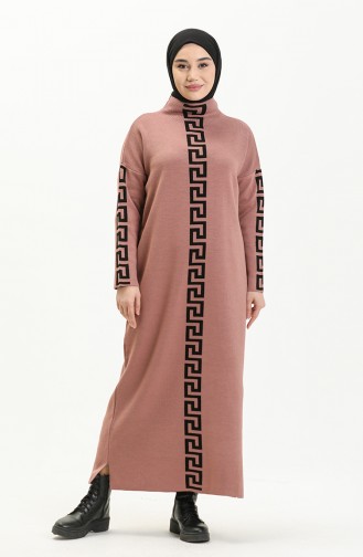 Dusty Rose Hijab Dress 8007-01