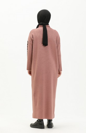 Beige-Rose Hijab Kleider 8007-01