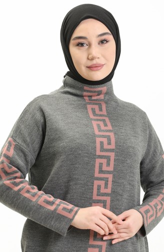 Gray Hijab Dress 8007-04