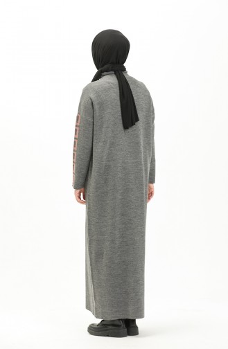 Gray Hijab Dress 8007-04