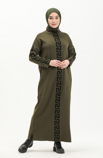 Khaki Hijab Dress 8007-05