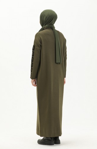 Khaki Hijab Kleider 8007-05