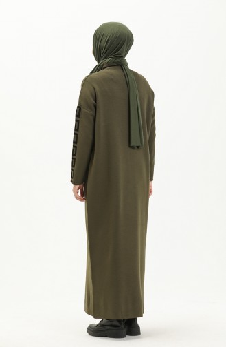 Khaki Hijab Dress 8007-05