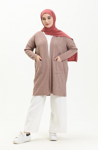 Beige-Rose Strickjacke 3368-10