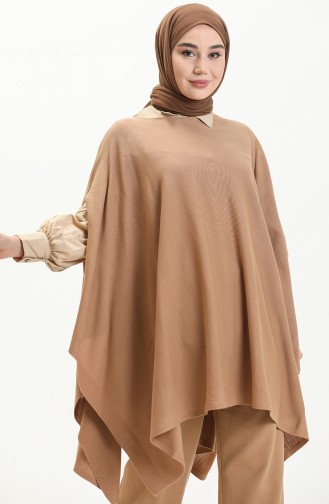 Milk Coffee Poncho 3125-11