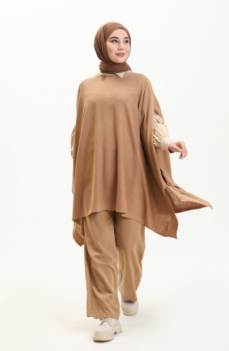 Milk Coffee Poncho 3125-11