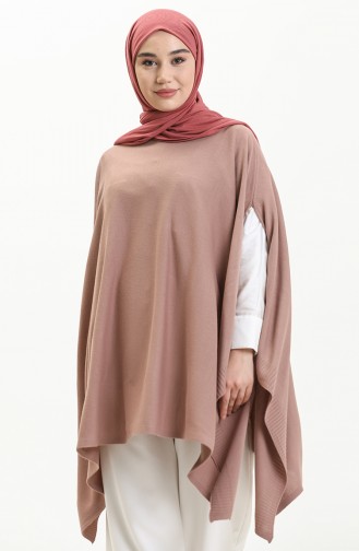 Poncho Tricot 3125-13 Rose Pâle 3125-13