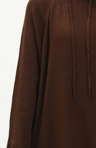 Knitwear Hooded Dress 3256-14 Dark Brown 3256-14