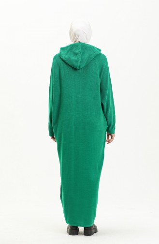 Hooded Knitwear Dress 3256-17 Grass Green 3256-17