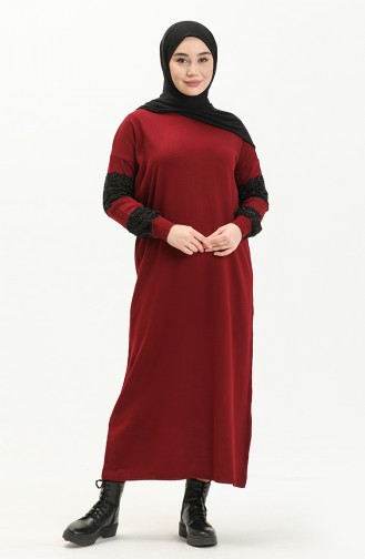 Triko Elbise 3351-10 Bordo